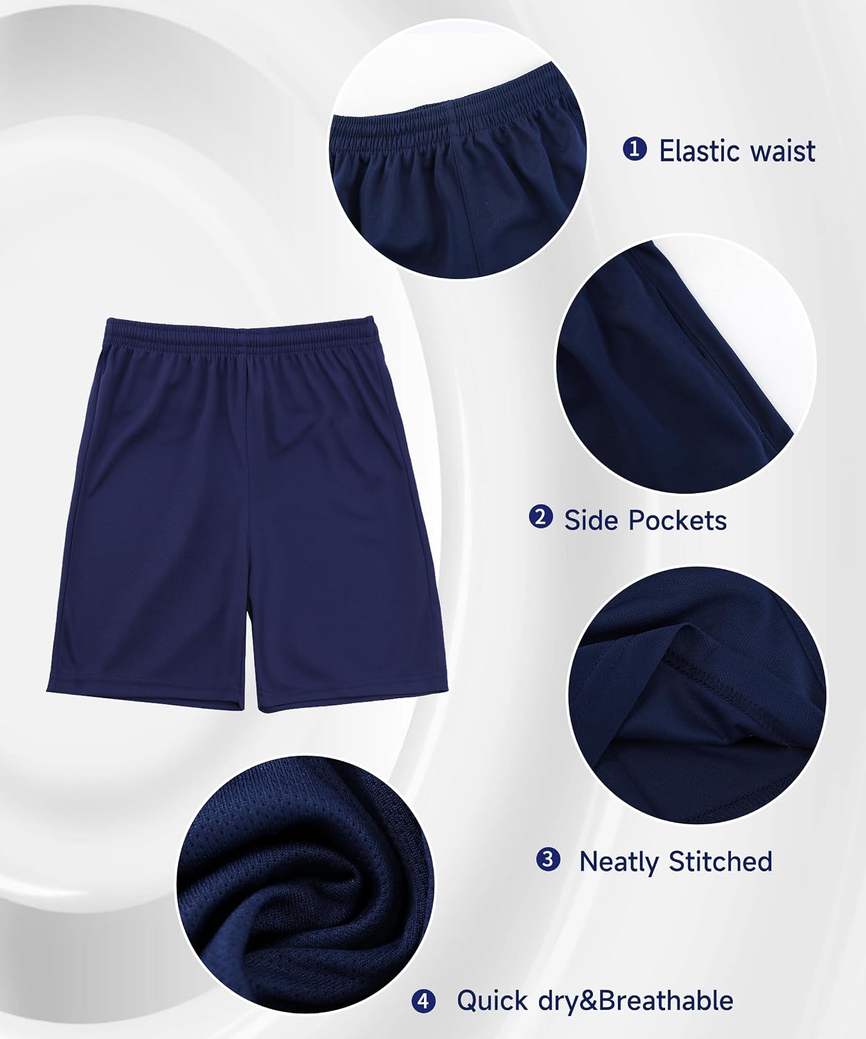 Hiheart Boys 2 Pack Soccer Jersey and Shorts Futsal Knit Set Football Training Uniform