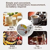 Vista 7 de Termómetro de espuma de leche para café y chocolate, termómetro de acero inoxidable de espuma de leche espumosa de capuchino para jarras de vapor