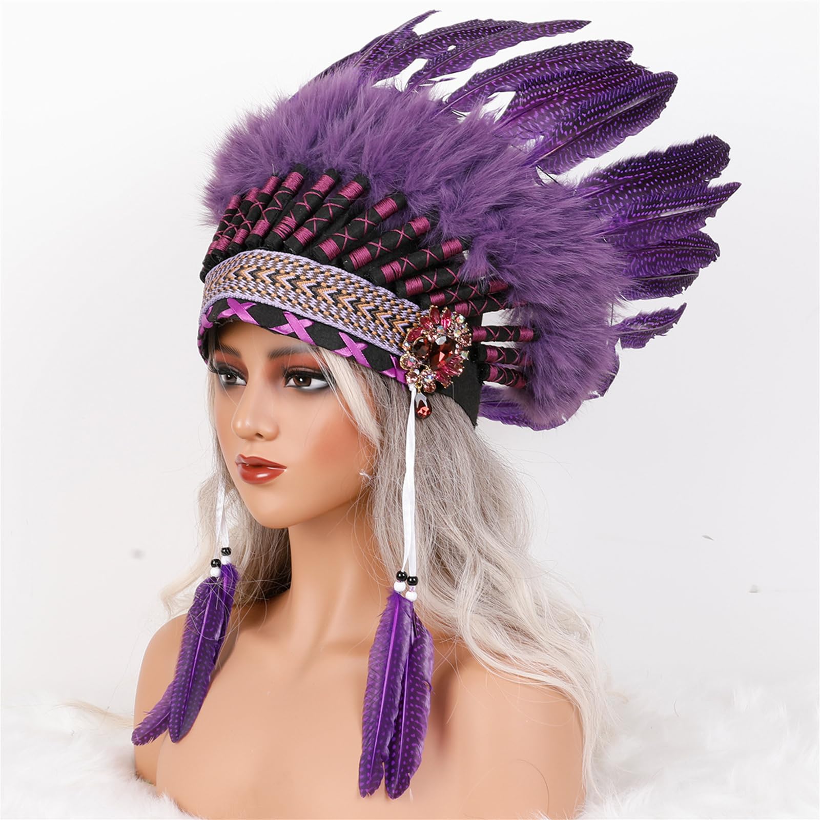 Helles indisches Stammes Kopfschmuck Cosplay Haarband mit weichem Stoff für einzigartige Anlässe und Fotografie Indische Kopfbedeckung