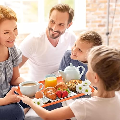 Miniatura 5 de Lyellfe Paquete de 8 bandejas para servir comida rápida, bandeja de café de paja de trigo de 15 x 10 pulgadas, coloridas bandejas para servir