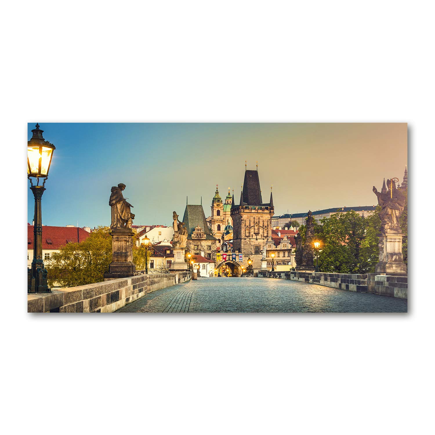Image verre plastique Pont de Prague 140x70 cm finition premium
