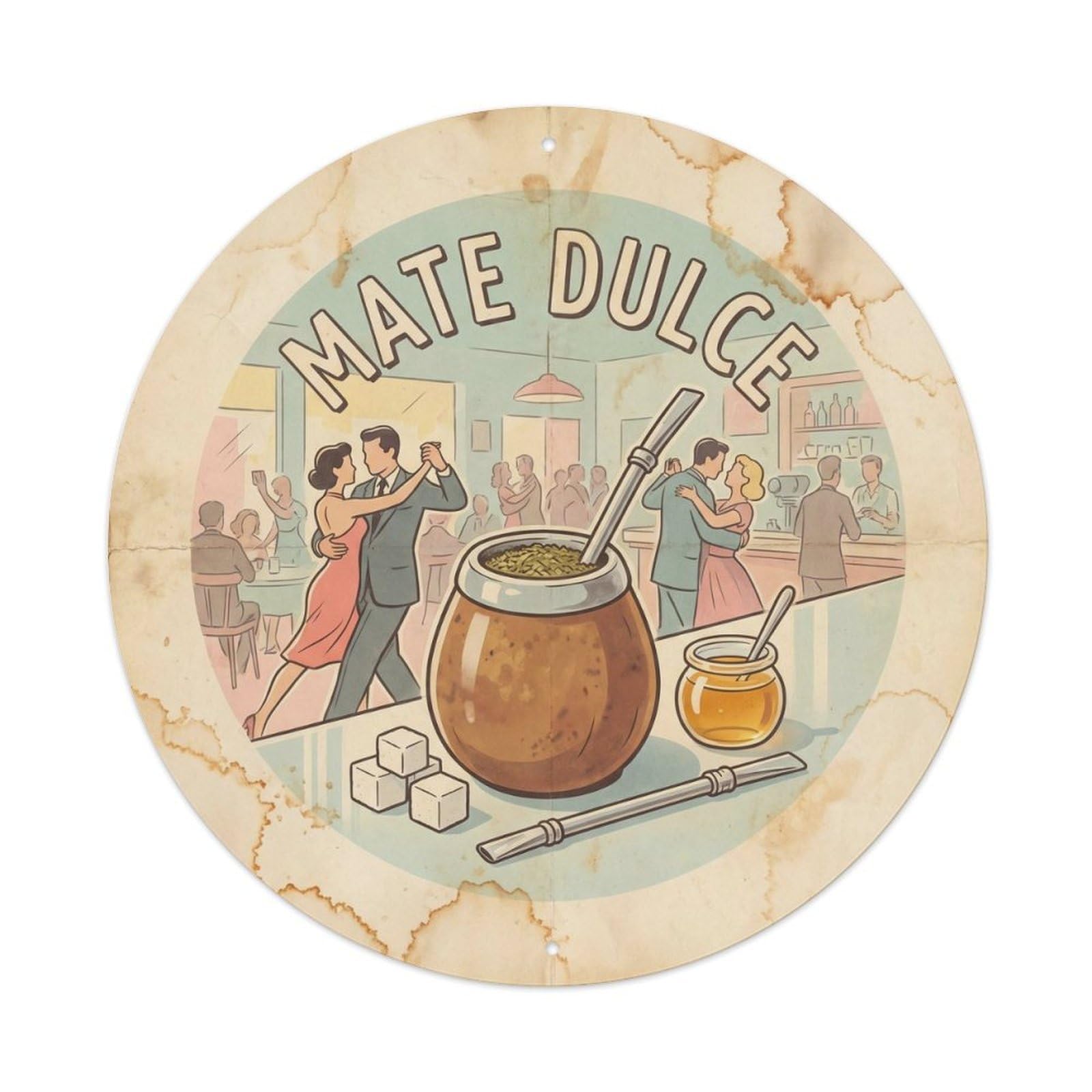 Tea Cup Argentina Travel Brew Station Roadside Diner Metal Tin Sign