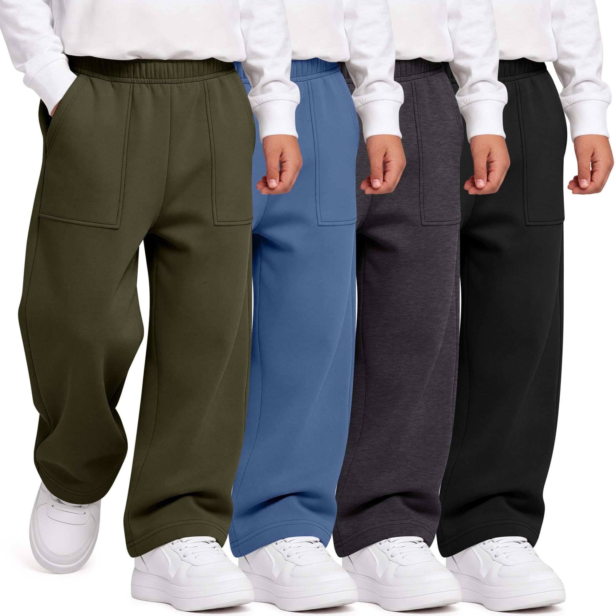 4 Pack Toddler Boys Wide Leg Baggy Sweatpants