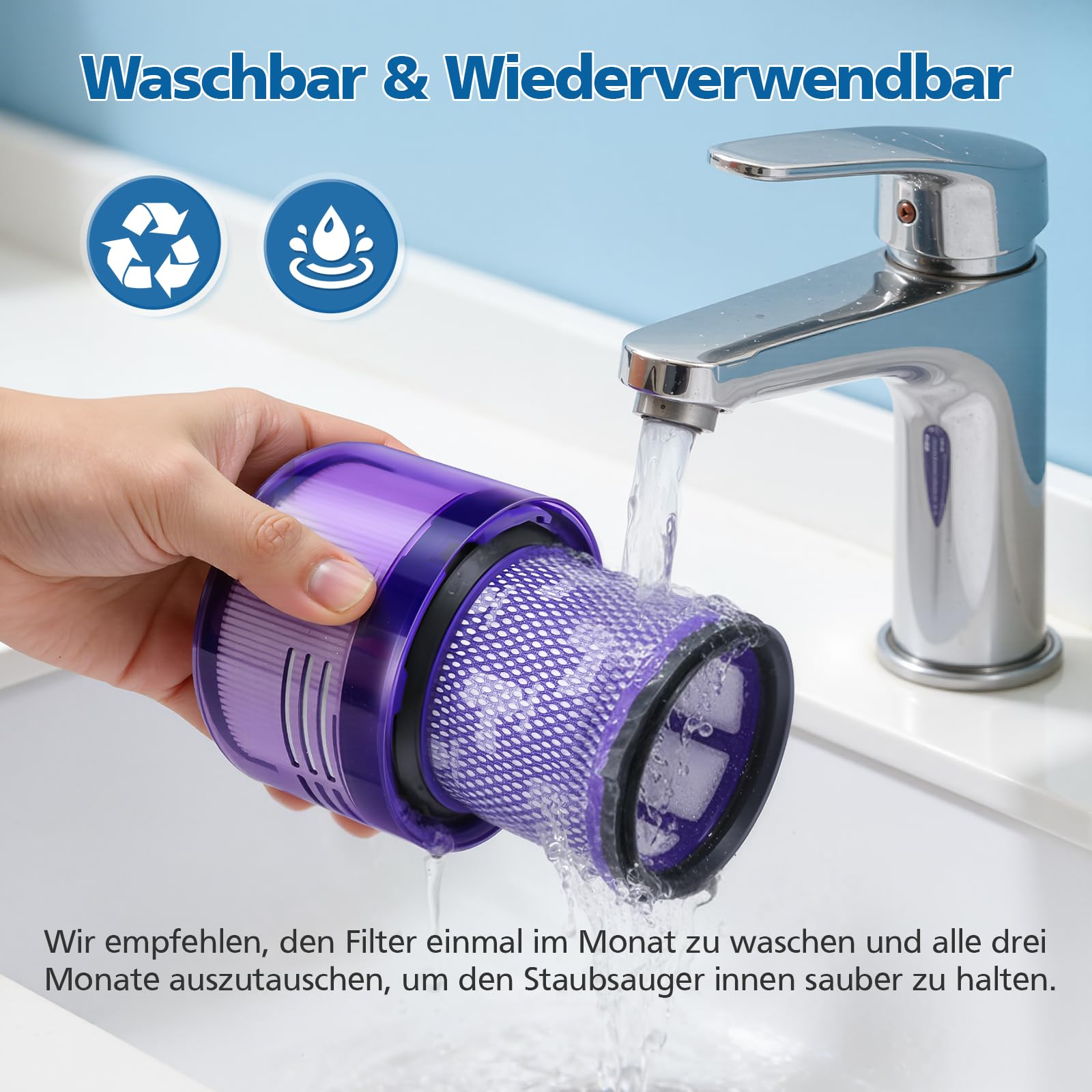 Filter für Dyson V11, 3 Stück Ersatz Filter für Dyson V11 Animal/Absolute/Torque Drive/Fluffy/Extra/Complete Pro/ V15 Detect/ SV14 SV17 SV22 Akku-Staubsauger, Ersetzen Sie # DY-970013-02 & 97001302