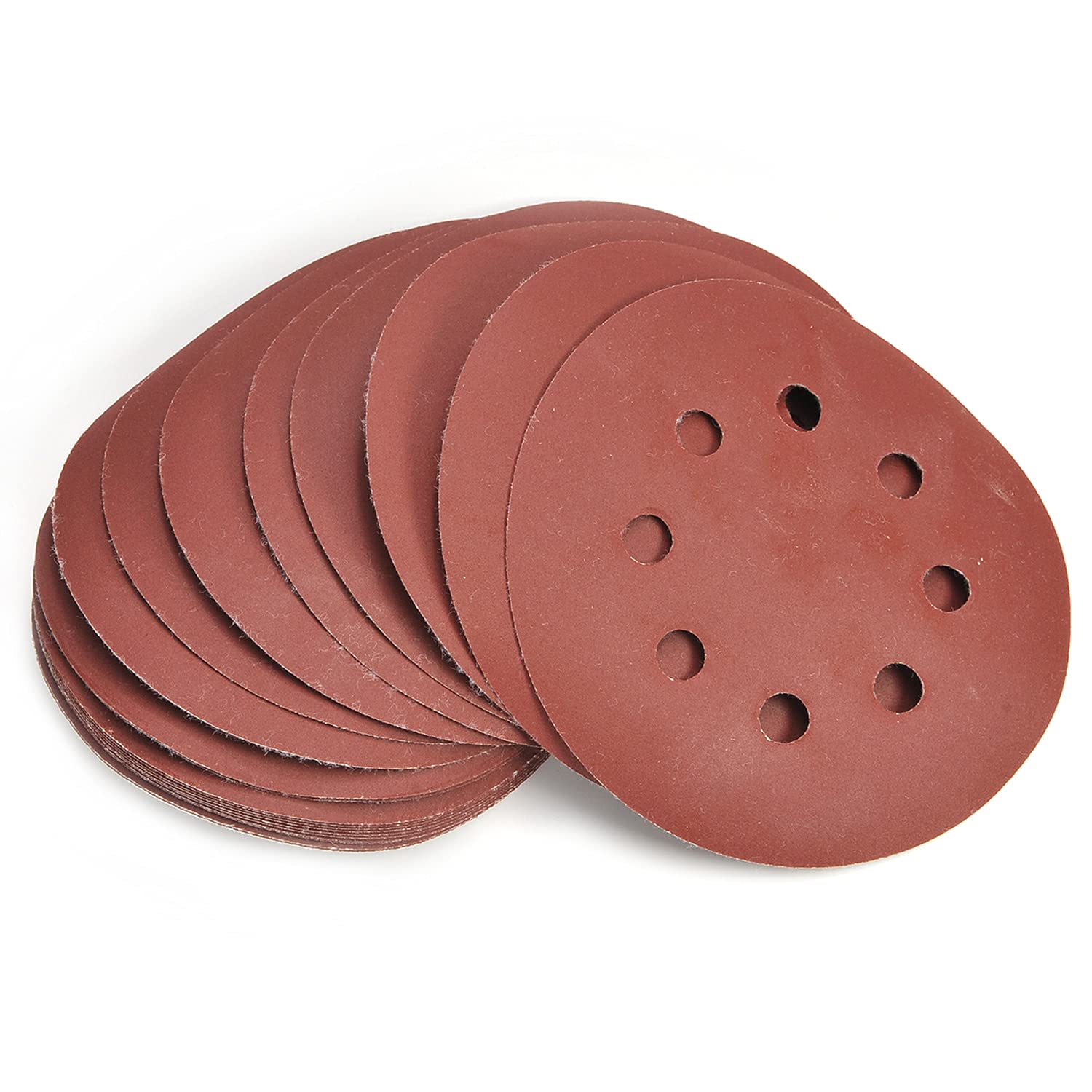 Auniwaig 20PCS 600 Grits Hook and Loop Sanding Disc, 5-Inch 8-Hole, Aluminum Oxide Round Flocking Sandpaper for Sanding Grinder Polishing Accessories
