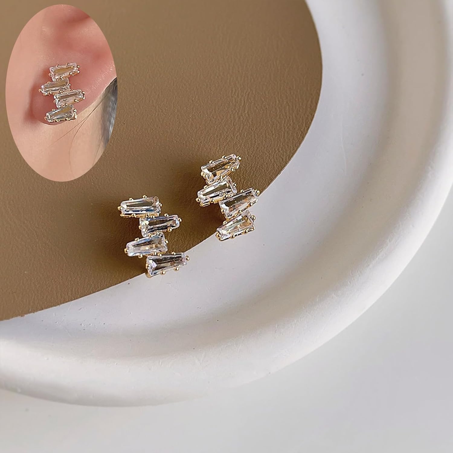 LIGHT RAIN Clip-On Earrings, All-Day Wear Gold & Silver Plated Stud, Hoop, Dangle Design Jewelry for Non-Pierced Ears - Image 2