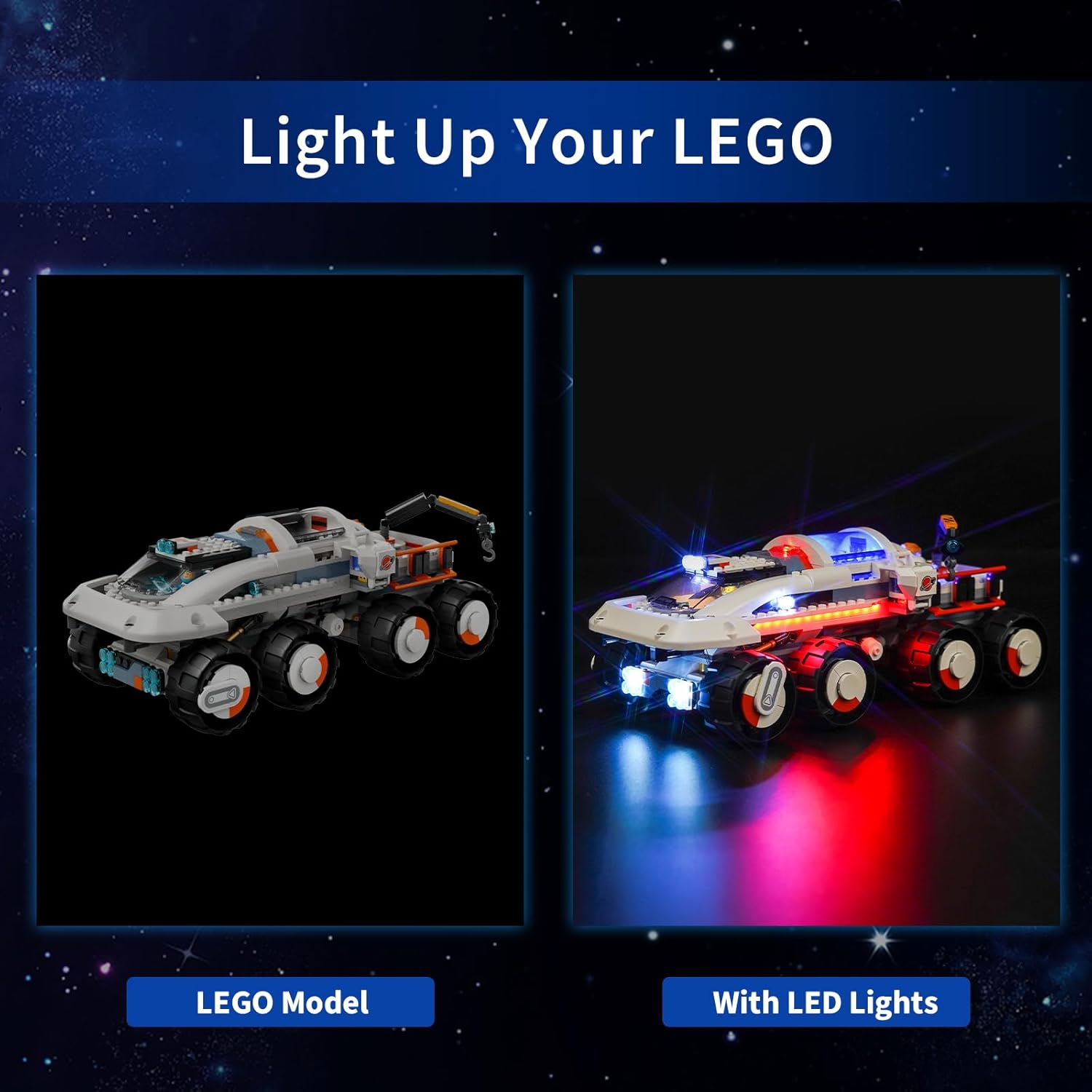 LED Light Kit for 60432 Command Rover and Crane Loader Outer Space, Light Kit ONLY, Model NOT Included (Standard)