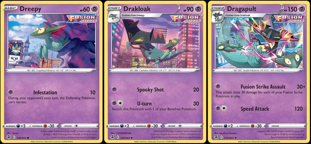 Dragapult 130/264 Fusion Strike Pokemon Evolution Card Set Rare 3