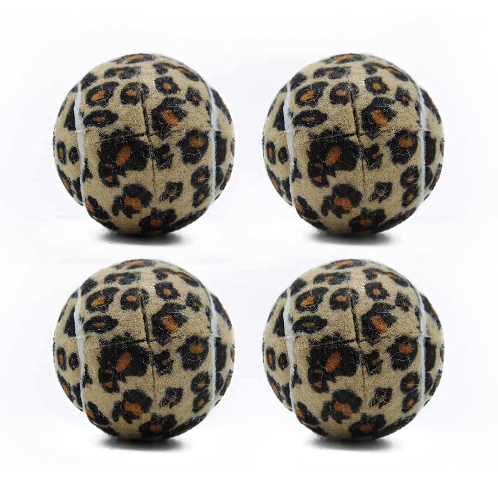 Magicorange 4 PCS Precut Walker Tennis Balls for Furniture Legs and Floor Protection, Heavy Duty Long Lasting Felt Pad Glide Coverings (Leopard Pattern)