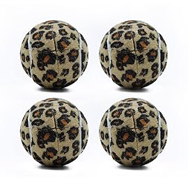 Magicorange 4 PCS Precut Walker Tennis Balls for Furniture Legs and Floor Protection, Heavy Duty Long Lasting Felt Pad Glide Coverings (Leopard Pattern)