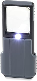 Carson 5X MiniBrite LED Lighted Slide-Out Aspheric Magnifier with Protective Sleeve