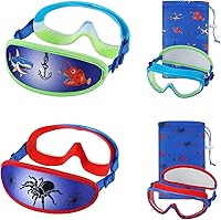 Vista 18 de Kids Swim Goggles Age 3-8, Toddler Goggles No Hair Pull,Child Swimming Mask Fabric Strap