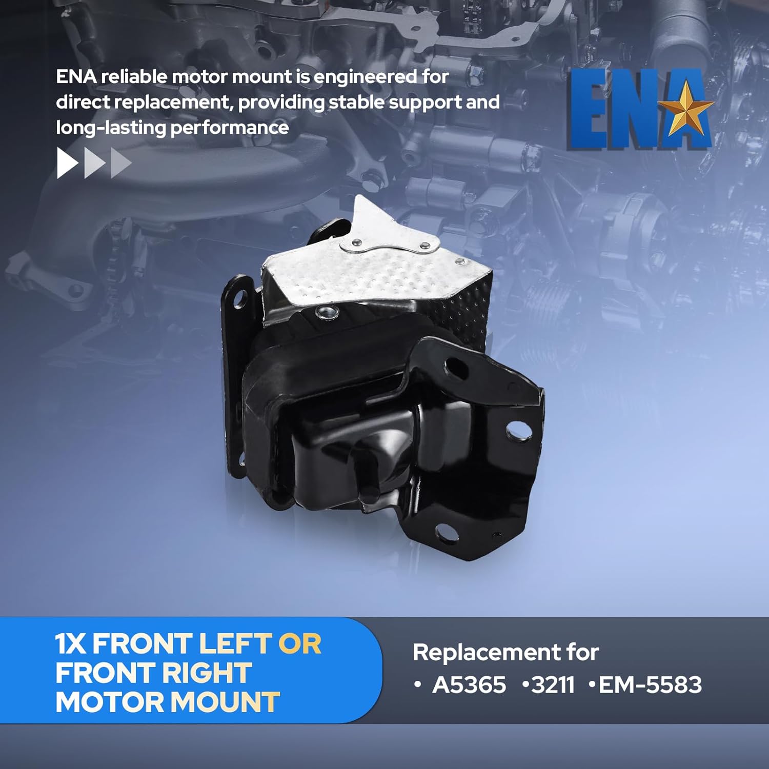ENA Front Engine and Trans Mount Set Compatible with Chevy GMC Cadillac 2007-2013 Silverado Sierra 1500 5.3L 6.0L 6.2L 4WD Auto Trans Engine Replacement for A2638 A5365 A5365
