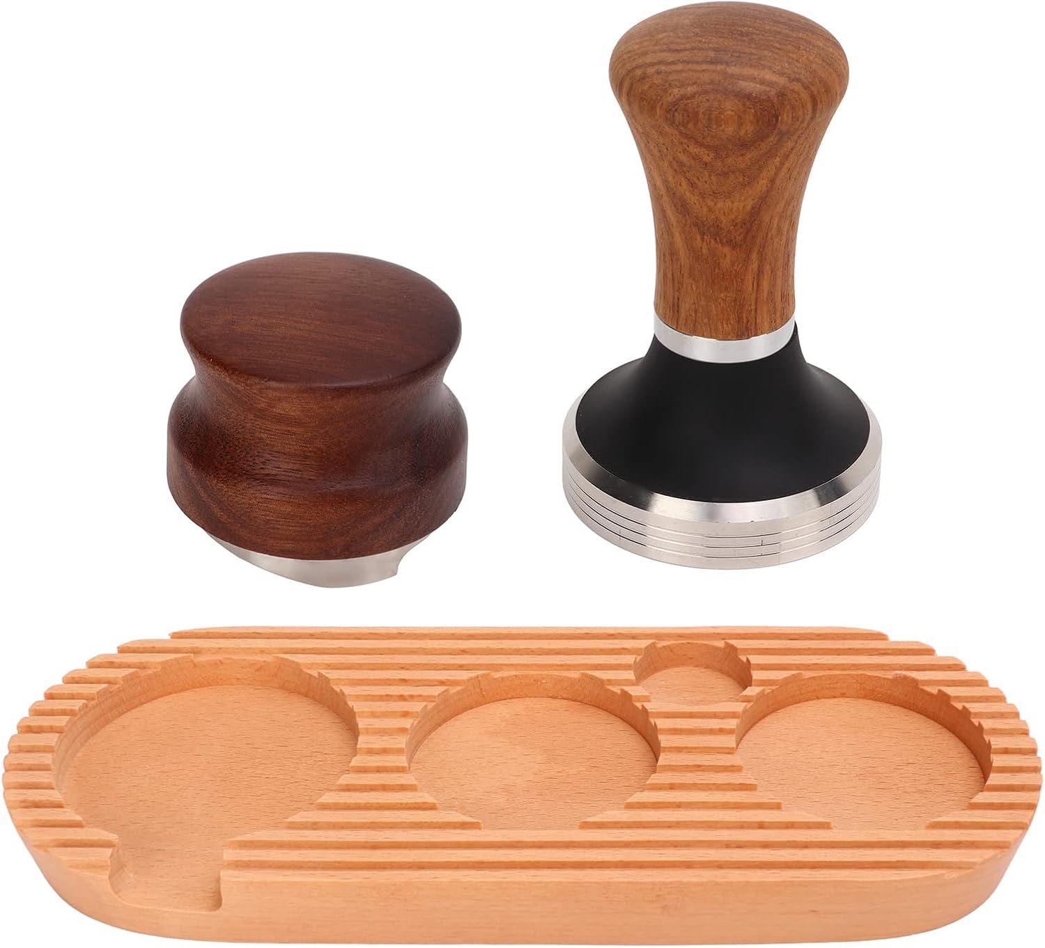 Espresso Machine Accessories, 3Pcs Espresso Tamper Kit, 51mm Espresso Coffee Tamper Tools Set, Espresso Tamping Station with Powder Hammer and Powder Distributor