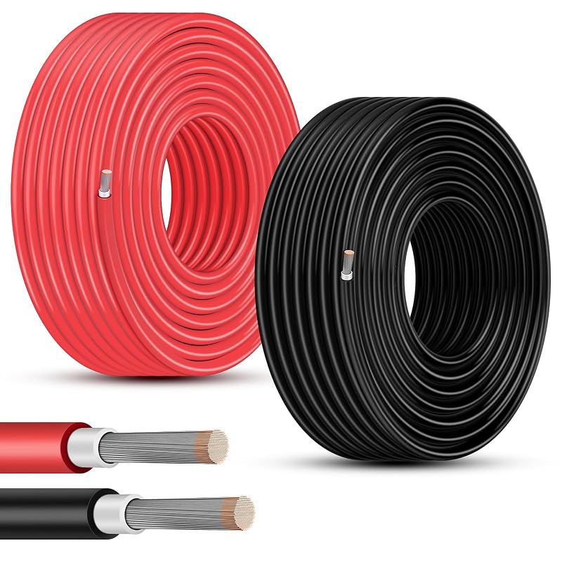 Cabo Solar PV iGreely 10 AWG (6 mm²) em Cobre Estanhado, 1500 V, Preto e Vermelho, 30,5 m de Cada Cor