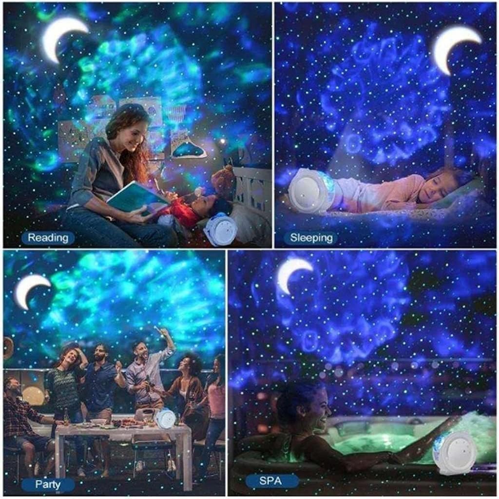 3 in 1 Star Night Light Projector Starry Sky Moon Projector Ocean Nebula Lamp Music Control Household Decorative Lights