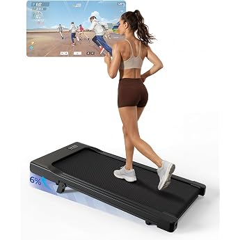 MJWW Walking Pad mit Steigung 6% Laufband f r Zuhause & B ro 136 KG mit Smart App 6 km/h & 12 km/h Laufband Schreibtisch Leise 2.5 PS mit Schulungskurse und Multiplayer-Wettbewerbe
