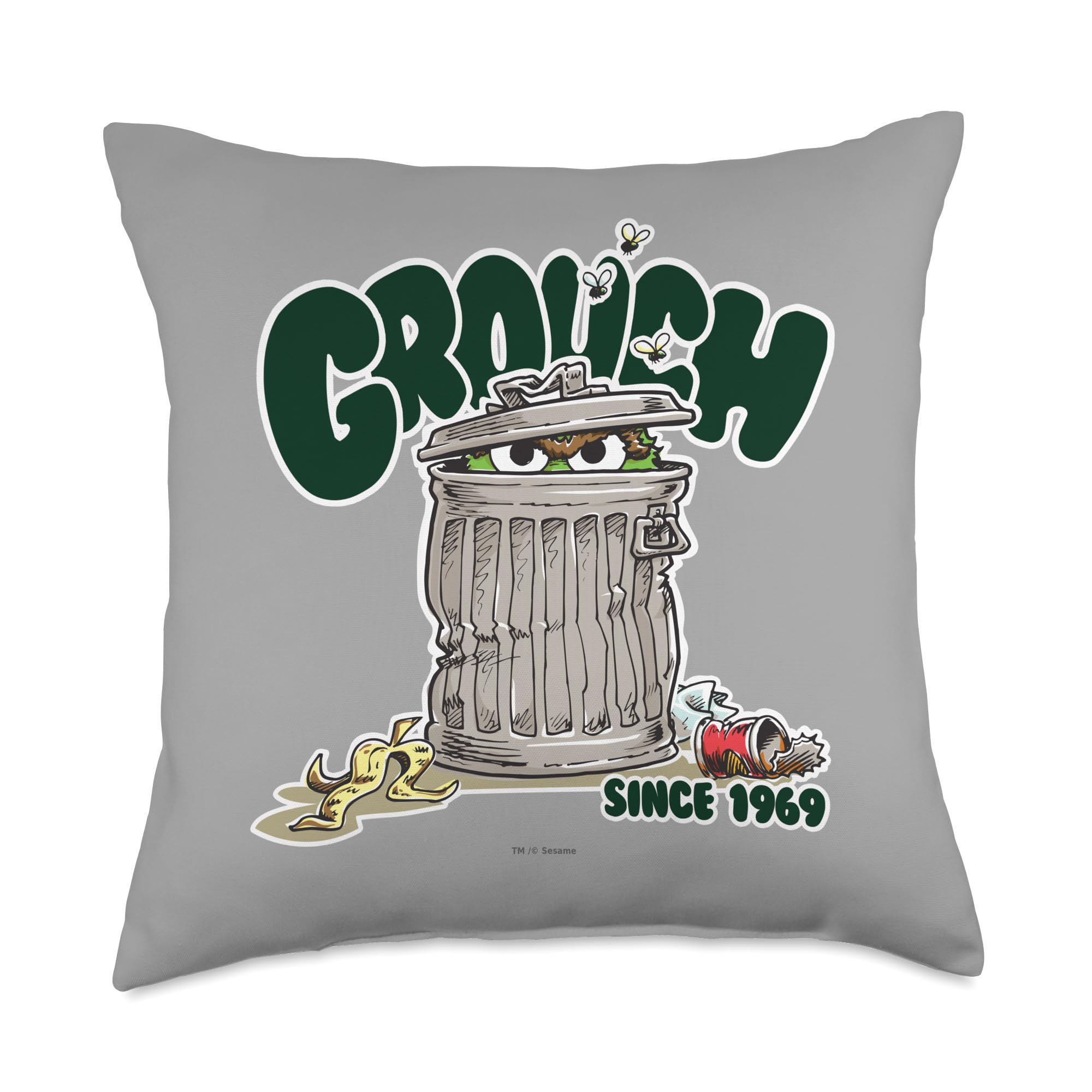 Coussin Sesame Street Oscar the Grouch pour égayer un salon sobre
