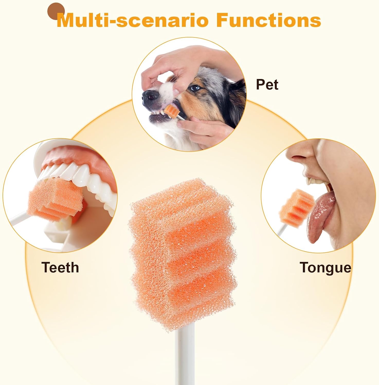 Oral Care Swabs, 50PCS, Safety Gum-Protective Mouth Swabs for Elderly, Individually Wrapped (Unflavored)