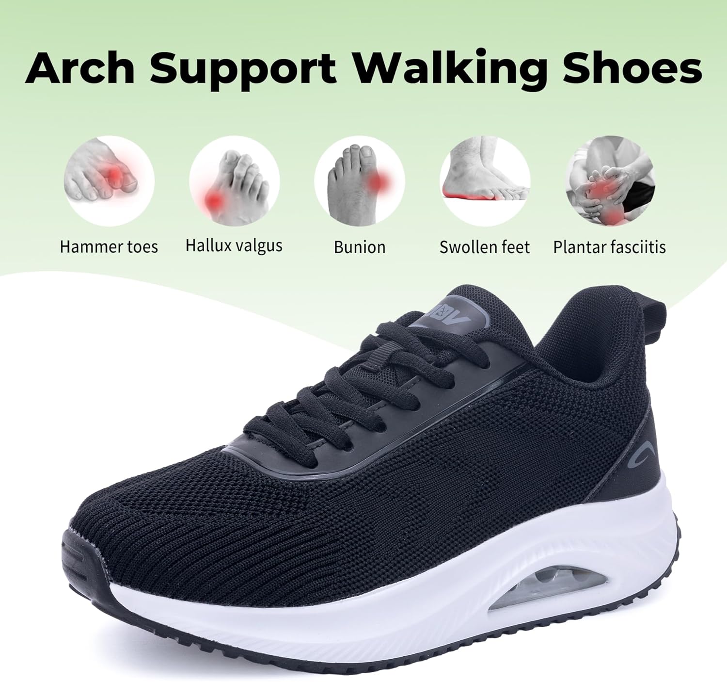 IIV Women's Walking Shoes | Arch Support Orthotic Tennis Shoes | Plantar Fasciitis Sneakers for Pain Relief - Image 4
