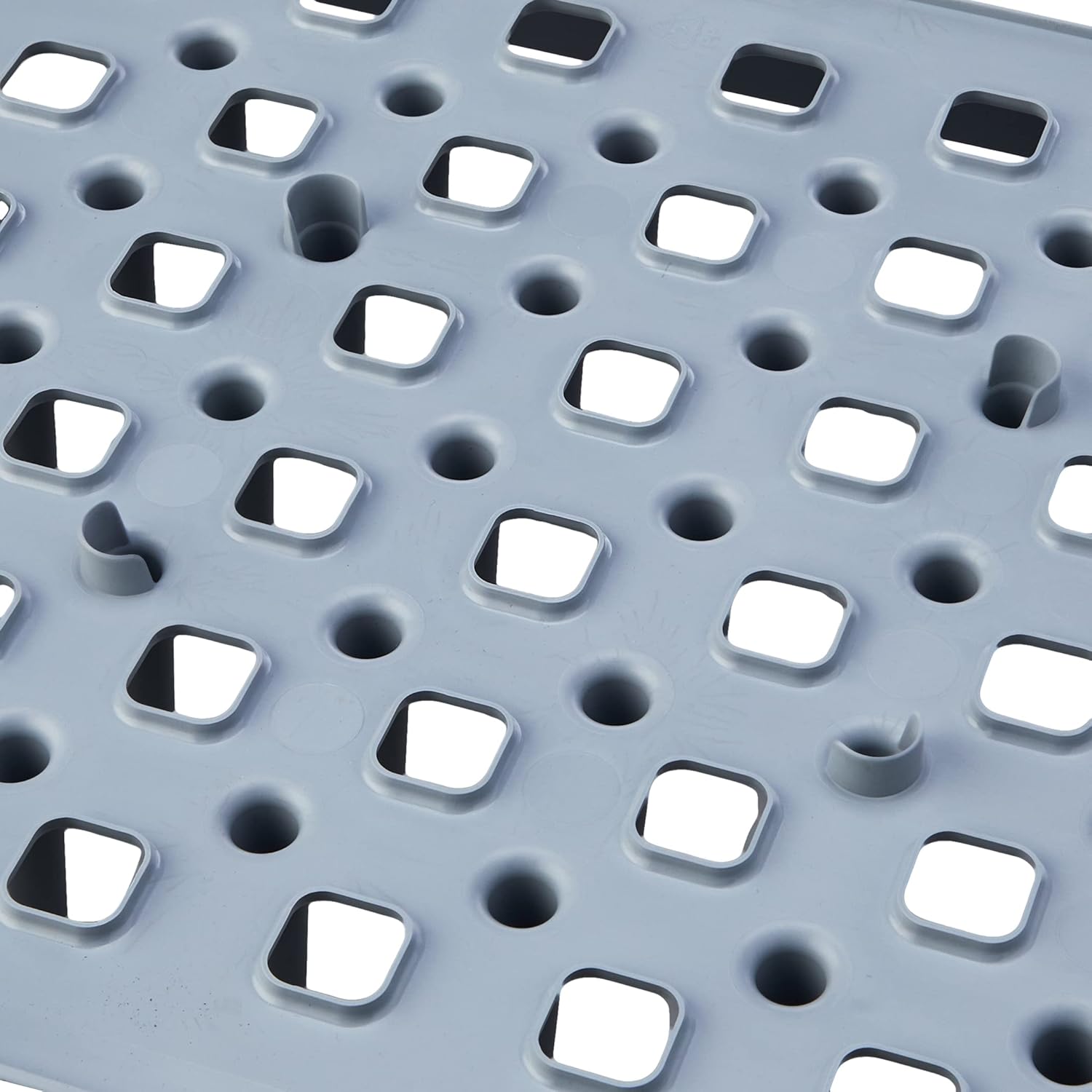 Addis Eco Made from 100% Recycled Plastic Draining Dish Plate Rack with pegs, Light Grey, 33.5 x 38 x 5cm