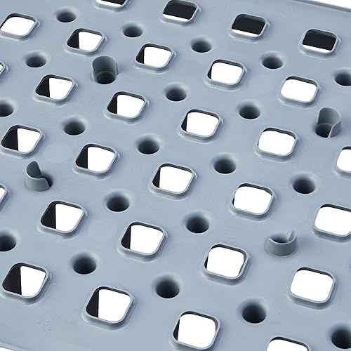 Miniatura 3 de Addis Eco - Escurridor de platos de plástico reciclado 100% con clavijas, color gris claro, 13.2 x 15.0 x 2.0 in