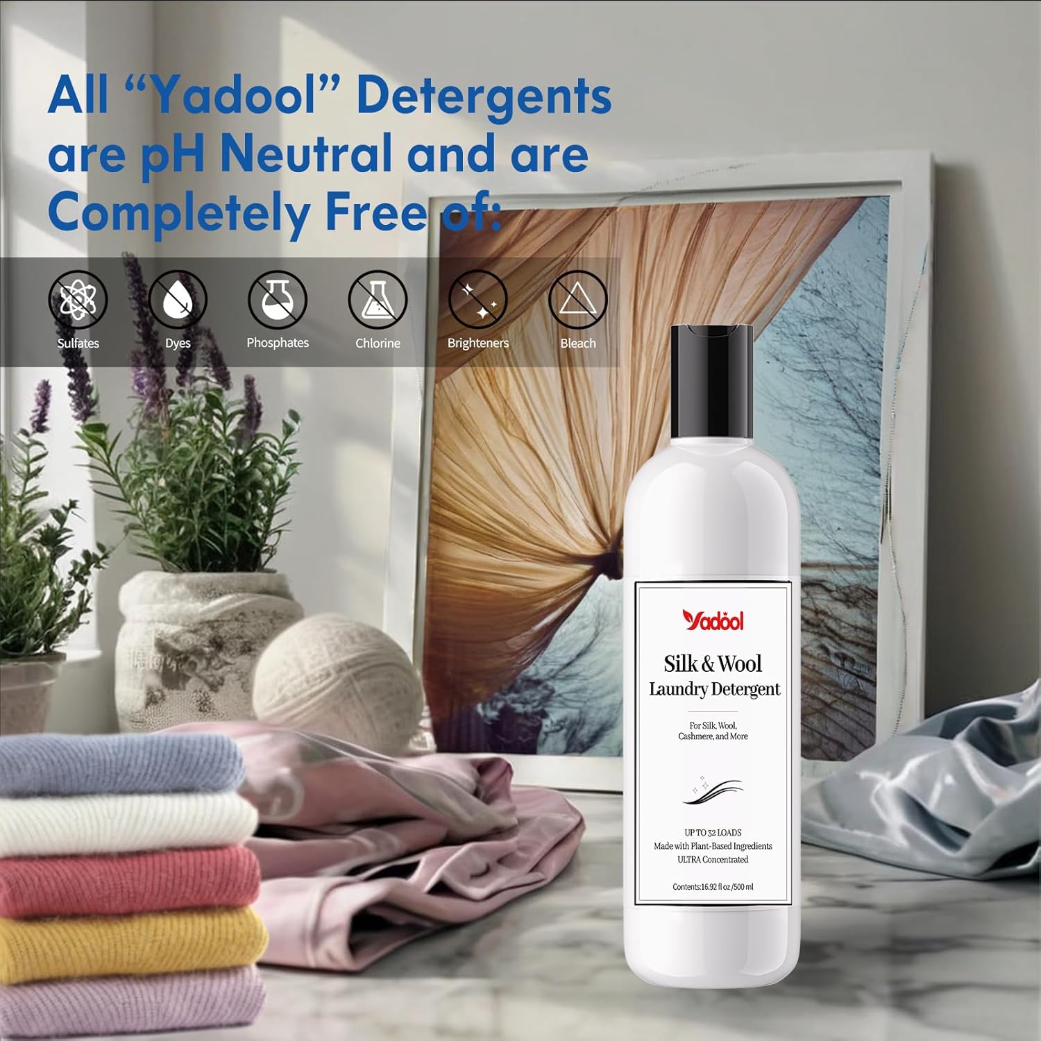 Wool & Cashmere Laundry Detergent, Double Concentrated Neutral PH Shampoo, Compatible With Silk, Wool, Cashmere Delicate Wash, Soft & Comfortable - 16.91 Fl Oz - Image 2