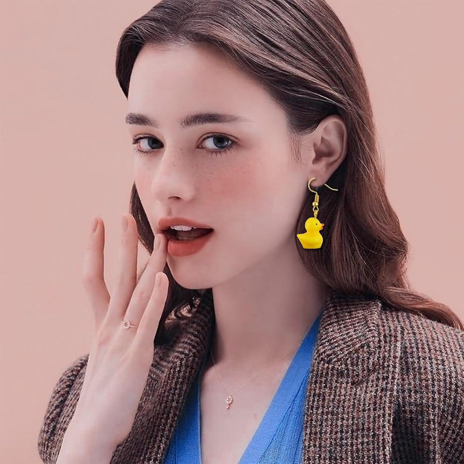 Rubber Duck Earrings Cool Weird Creative Cute Yellow Duck Dangle Drop Earrings Funny Unique Personalized Animal Resin Jewelry Gift for Women - Image 2