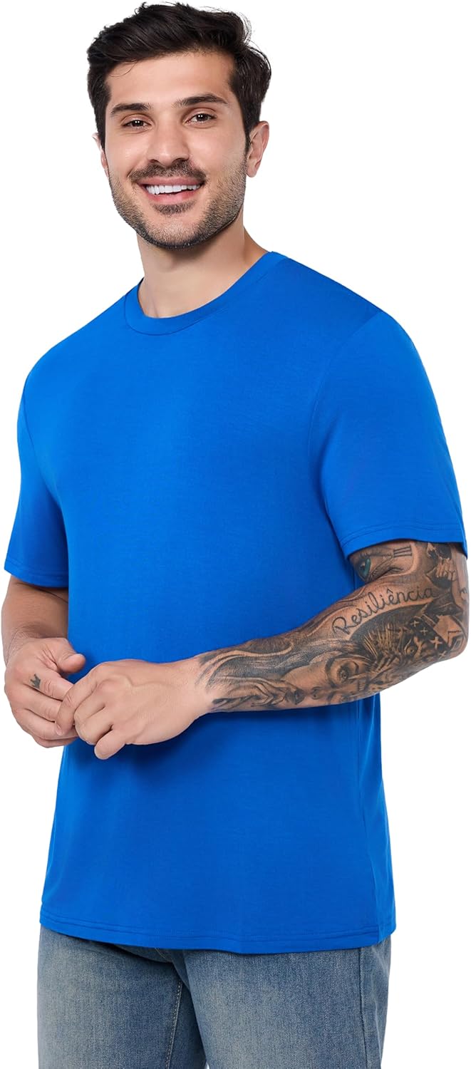 Big & Tall Men's Bamboo Viscose Cooling Undershirt, Instant Cool Tshirt for Hot Sleepers & Night Sweats (Chest: 40"-68") - Image 4