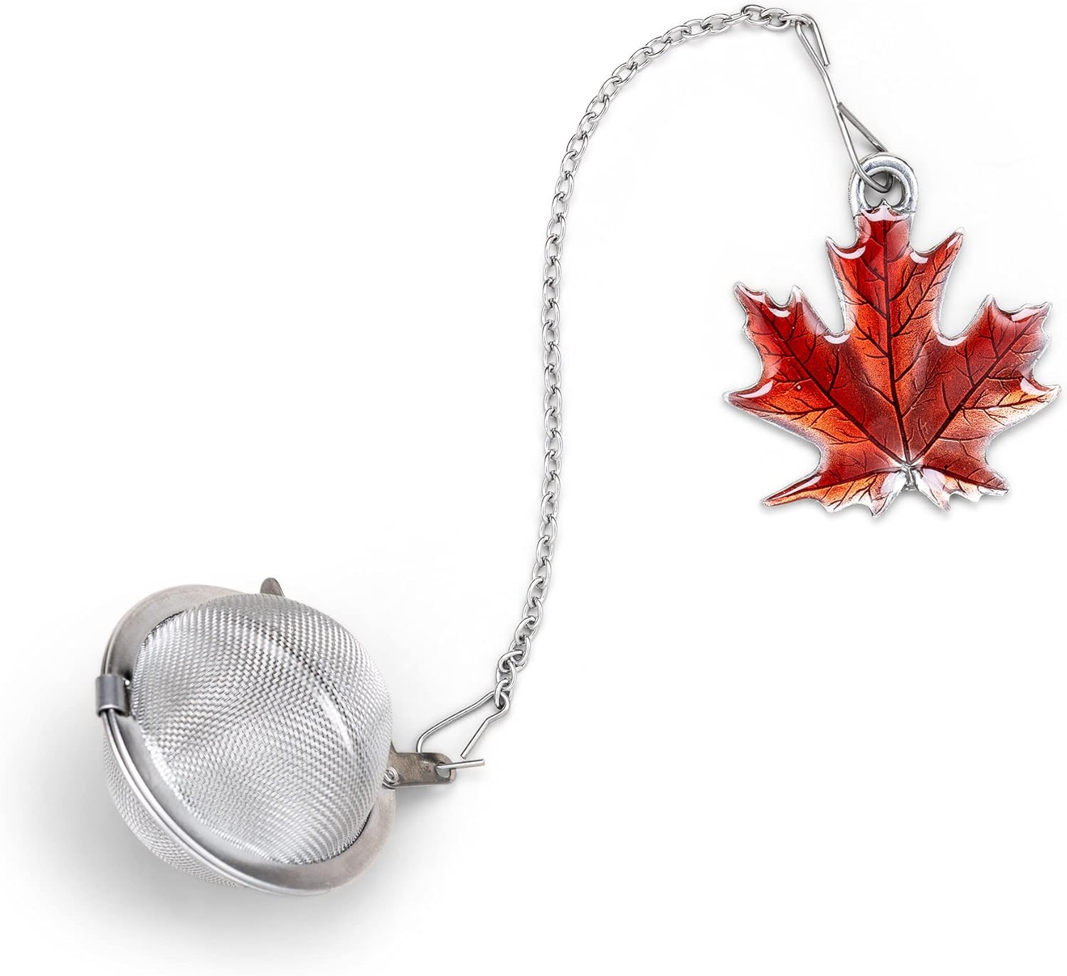 Danforth Maple Leaf Fall/Autumn Tea Infuser - Handcrafted Pewter - Charm Made In USA