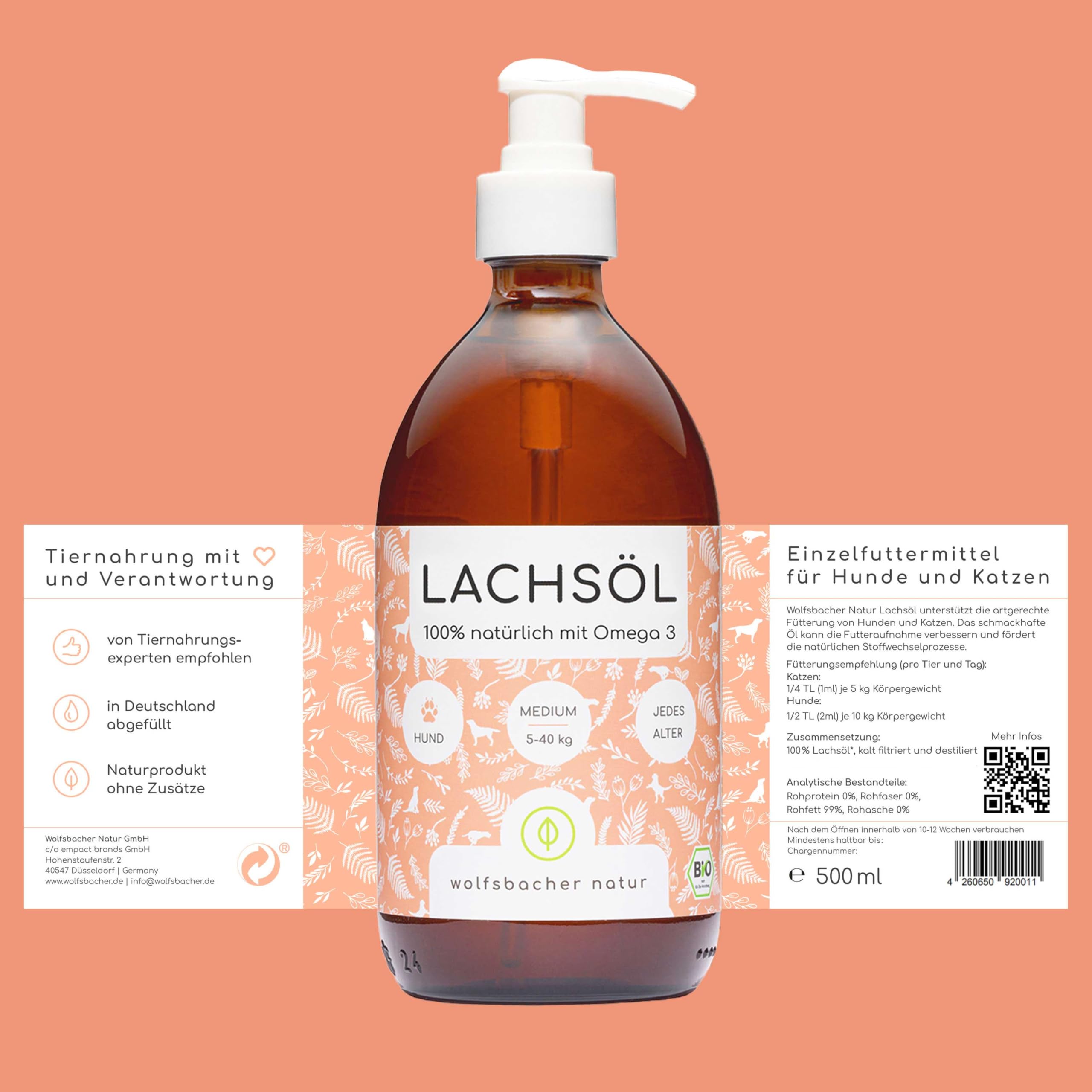 Futteröl Set für Hunde und Katzen | 3 x 500ml | Bio Barf-Öl, Lachsöl, Bio Bierhefe