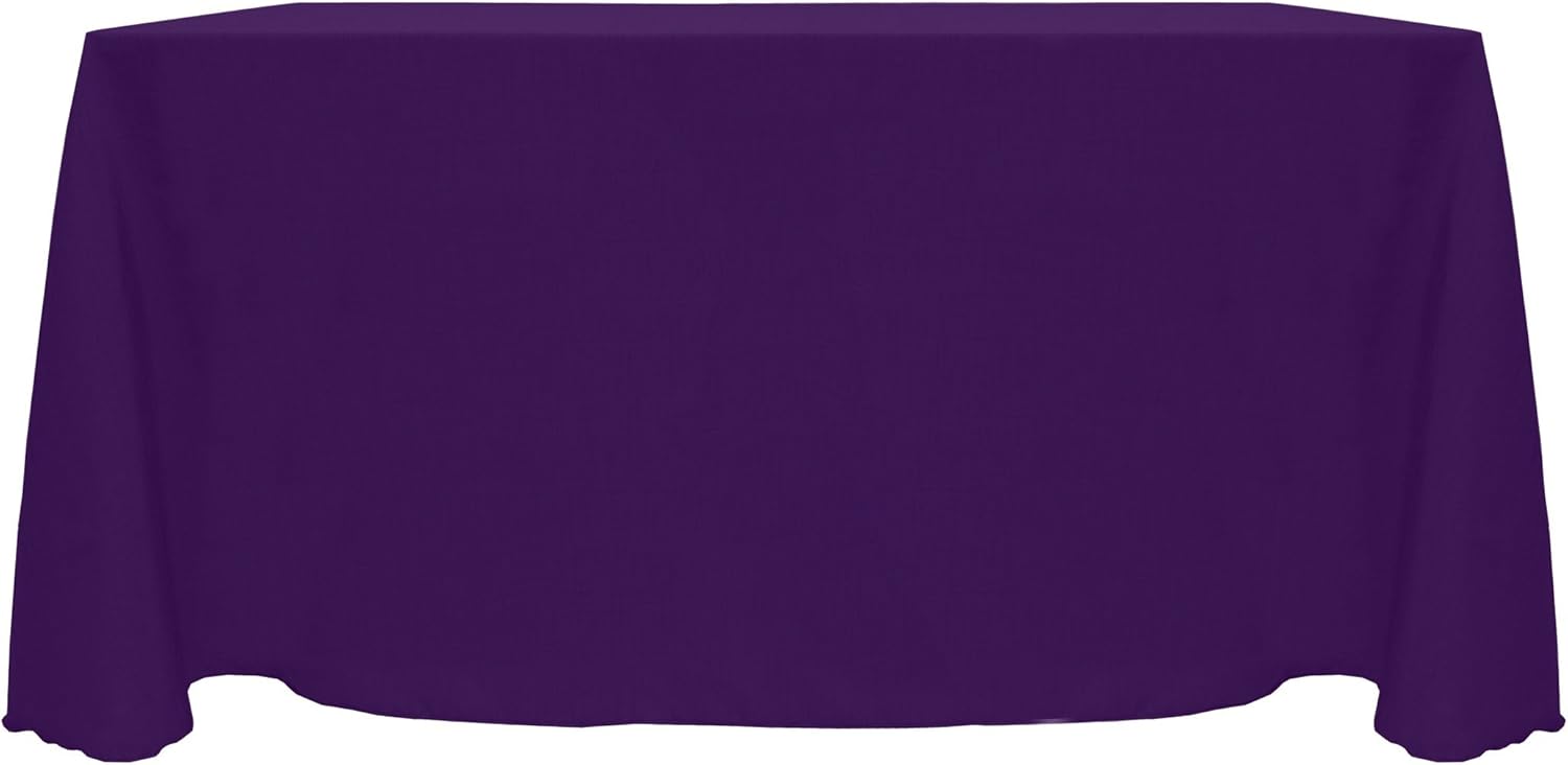 Ultimate Textile Reversible Shantung Satin - Majestic 90 x 120-Inch Rectangular Tablecloth Purple