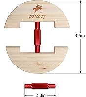 Vista 3 de Cowboy Camilla de sombrero, tamaño pequeño de 6 12 a 9 12 - hebilla ajustable colorida resistente (S, rojo)