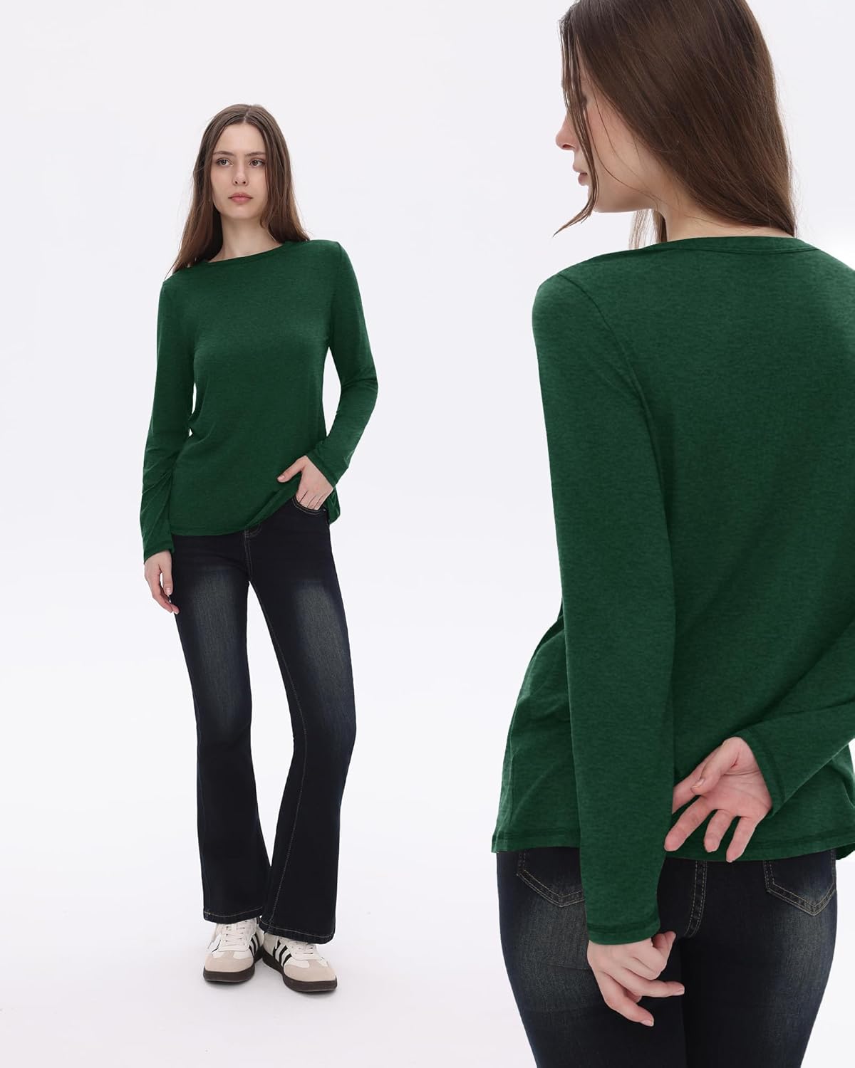 GAYHAY Long Sleeve Shirts for Women - Fall Winter Clothes Crew Neck Casual Tops Loose Fit Tees Fashion Outfits 2025 - Image 2