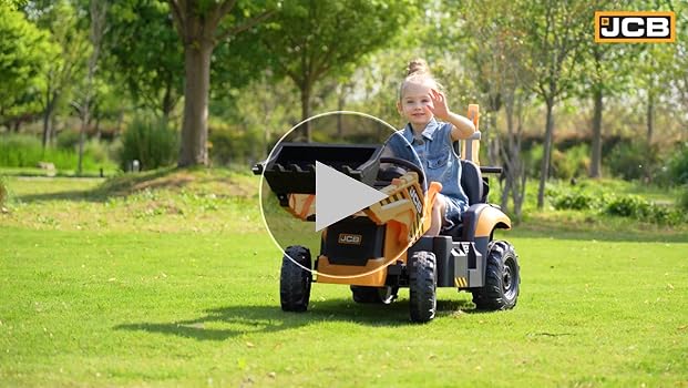 Amazon.com: Sesslife JCB Ride on Excavator, Kids Ride on Car with