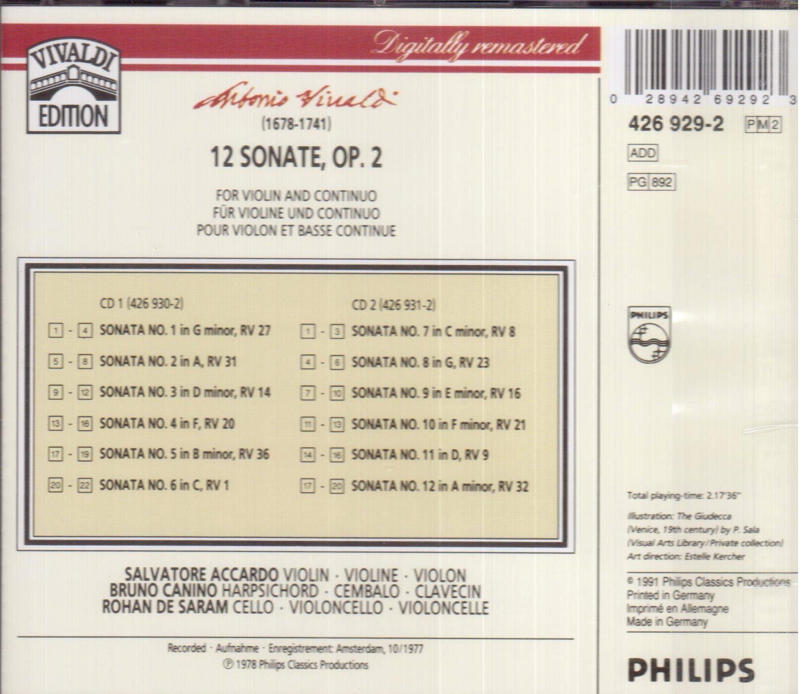 Salvatore Accardo 2: 12 Violinsonaten Op. 2