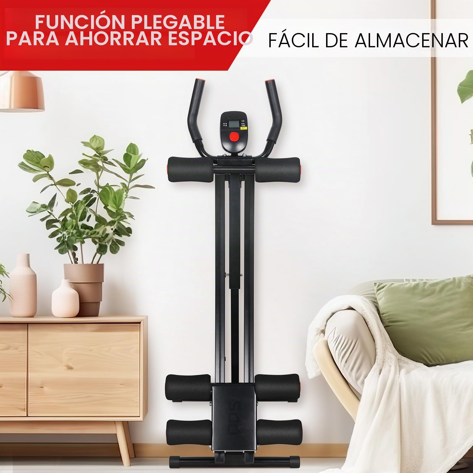 LIFERUN Banco de abdominales plegable, entrenador de abdominales
