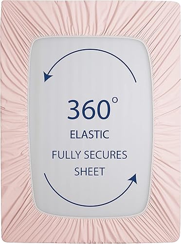 Miniatura 4 de Cathay Home Sábana bajera tamaño Queen  Doble cepillado ultrasuave  Resistente a las arrugas y a la decoloración  Sábana bajera de bolsillo estándar