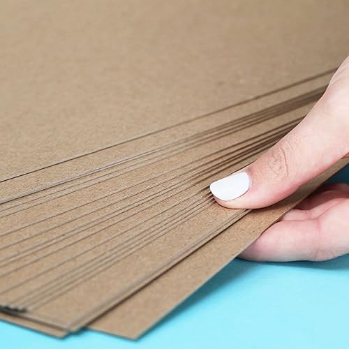 Miniatura 4 de Reskid Hojas de aglomerado de 9 x 12 pulgadas - 30 puntos (0.03 pulgadas) de grosor, 100 hojas, tablero de virutas resistente para manualidades,