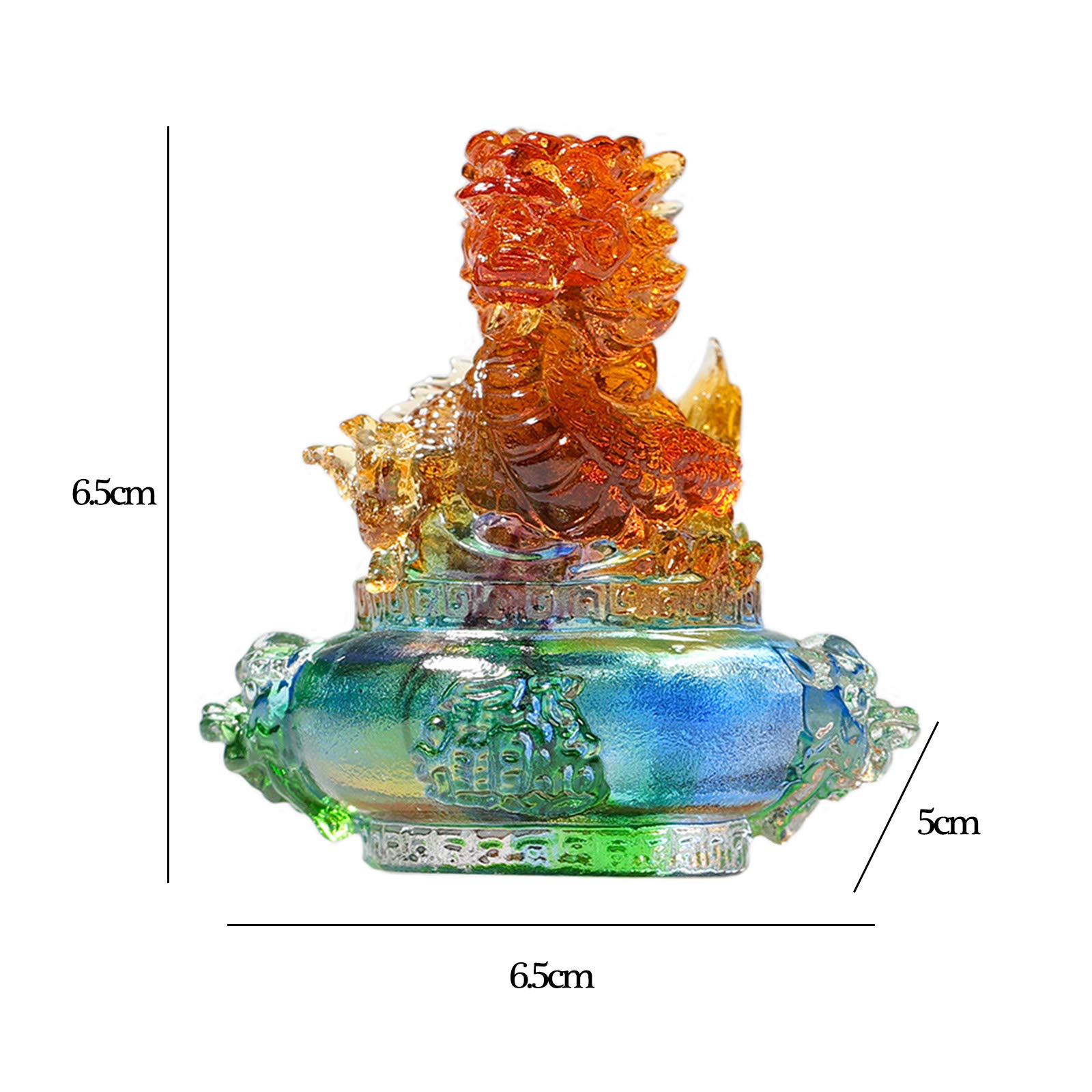 RLKHXBS Tabletop Chińskie 12 figurki statua dekoracyjna, szklana dwanaście dekoracji zwierząt pełna zestaw ozdób, męską maskotkę figurową Dekorację Dekorację, świnia
