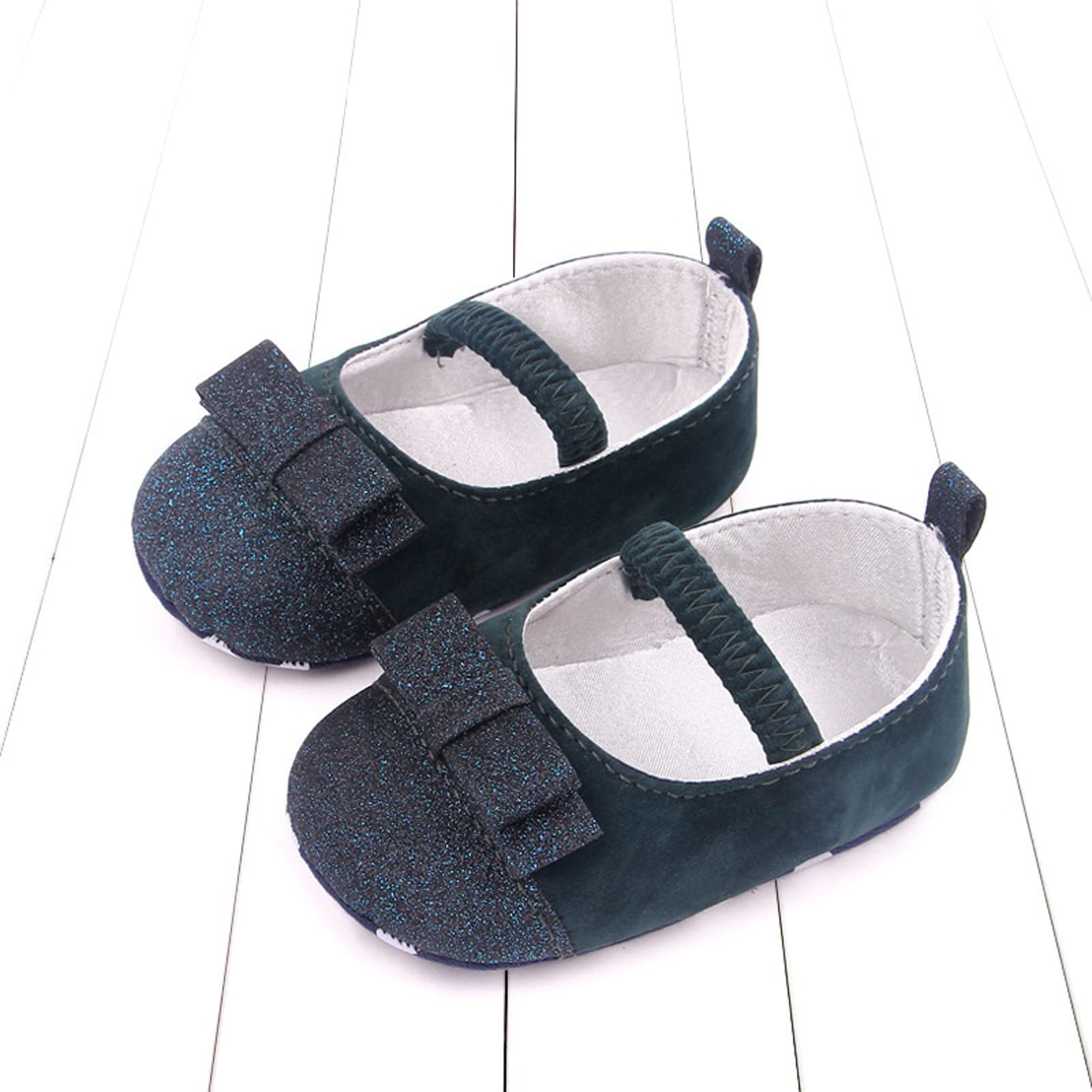 Summer Kids Infant Toddler Shoes Girls Casual Shoes Flat Lightweight Elastic Band Slip On Sequin Upper 12 Month Shoes (Dark Blue, 6 Toddler)