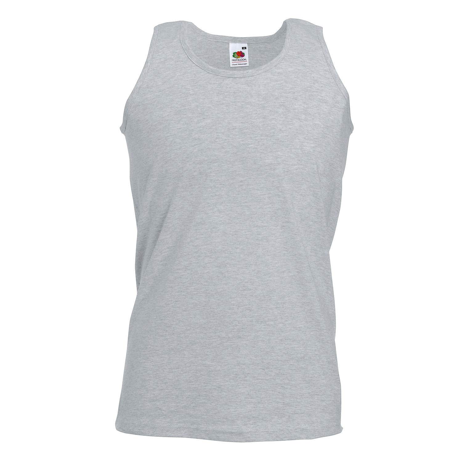 FRUIT OF THE LOOM Men's Athletic Lightweight Vest, Heather Grey, 2XL