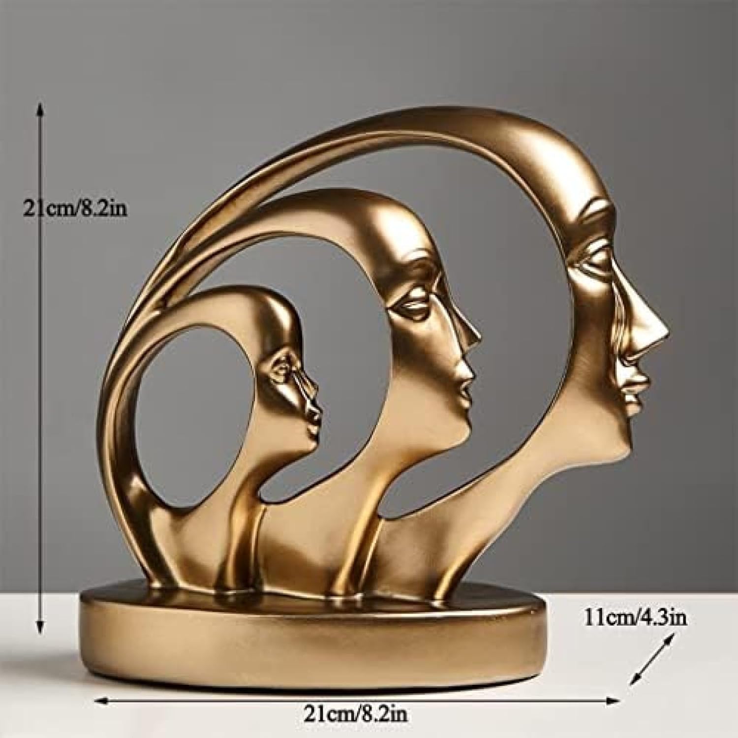 Statue Bust Decoration, Bookshelf Decor Accents, Resin Face Abstract Sculptures, Black and White Decor for Living Room, Knick Knacks Gifts, Decoration E