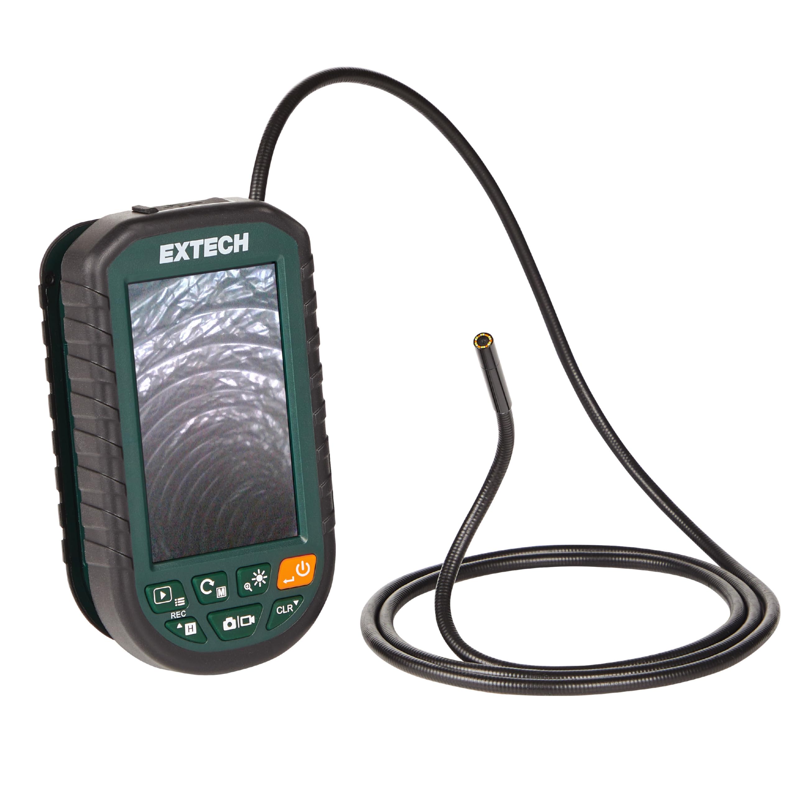 Extech BR95 Kamera inspekcyjna Compact Video Borescope – wodoodporna kamera typu Snake o średnicy 8 mm z oświetleniem, kolorowym monitorem LCD o przekątnej 4.3 cala