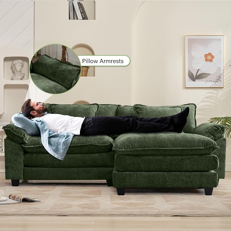 Oprisen 86" Modular Sectional Sofa, Comfy Deep Cloud Couch with Ottoman image 5