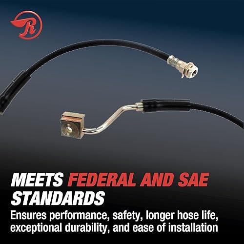 Miniatura 2 de Raybestos Element3 Manguera hidráulica de freno trasero de repuesto automotriz para modelos Toyota seleccionados años (BH381455)