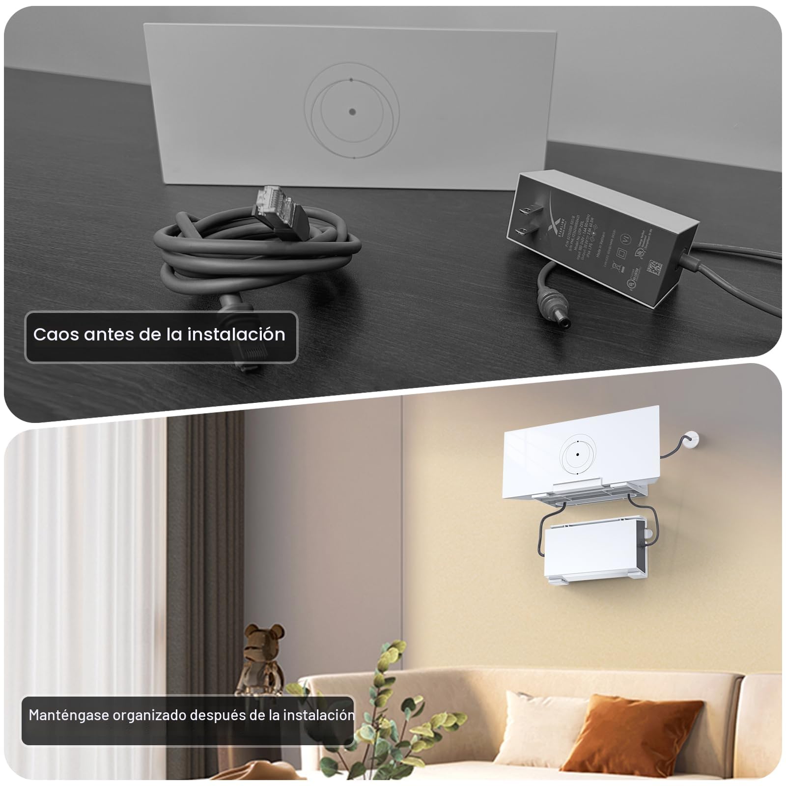 XLTTYWL Starlink V3 Mount, Gen 3 Router Wall Mount con Kit de Montaje de Fuente de Alimentación para Starlink Standard 4/4X/Gen 3/Enterprise HP Standard Router,UTR-32