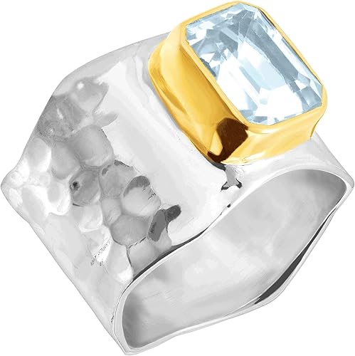 Miniatura 2 de Silpada Anillo de piedras preciosas "Lakeside" en plata de ley y placa de oro, Plata de ley, oro, piedra preciosa, plata, Topacio