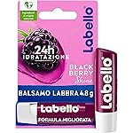 Labello Blackberry Shine Lip Balm 4.8 g, Coloured Lip Balm with Blackberry Aroma, Moisturizing Lip Balm 24H with Natural Ingredients and Coloured Pigments