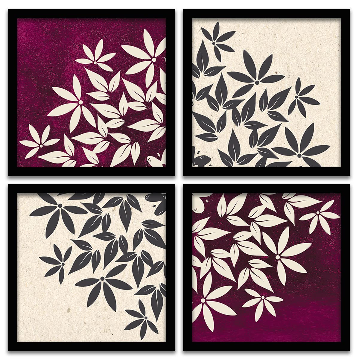 Gamya Wall Paintings For Living Room Bedroom, Framed Mandala Wall Posters For Wall Decoration Items (11x11 Inches) Set of 4 (Dual Tone 5)